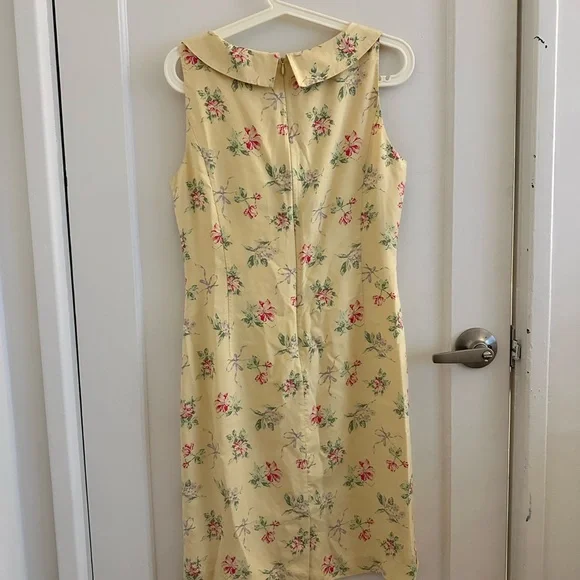 Vintage Laura Ashley Yellow Floral Silk Dress - Picture 5 of 5